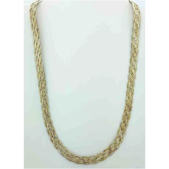 3 Tones Braided Solid .925 Solid Necklace